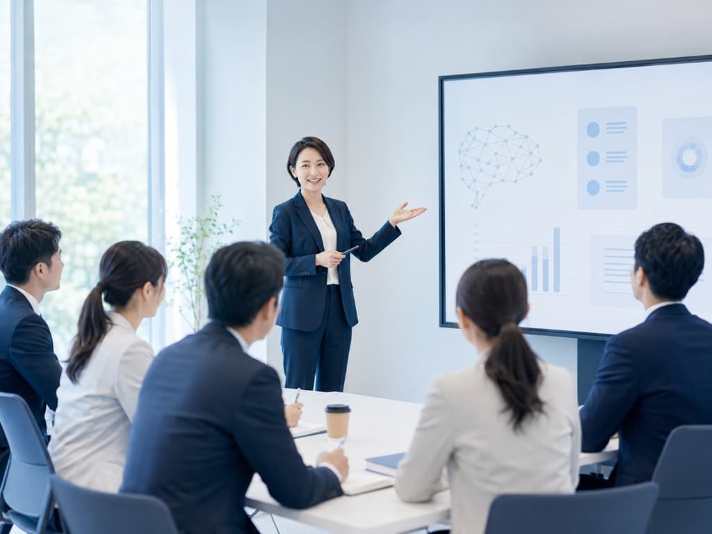 集合研修でAI活用を学ぶ受講者